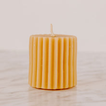 Load image into Gallery viewer, Fluted Beeswax Pillar Candle