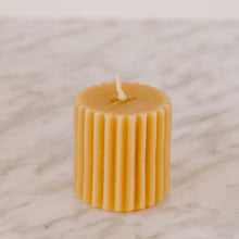 Load image into Gallery viewer, Fluted Beeswax Pillar Candle